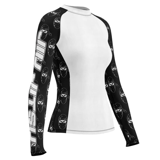Rashninja Ninja Stealth Pattern White Women's Long Sleeve Rash Guard