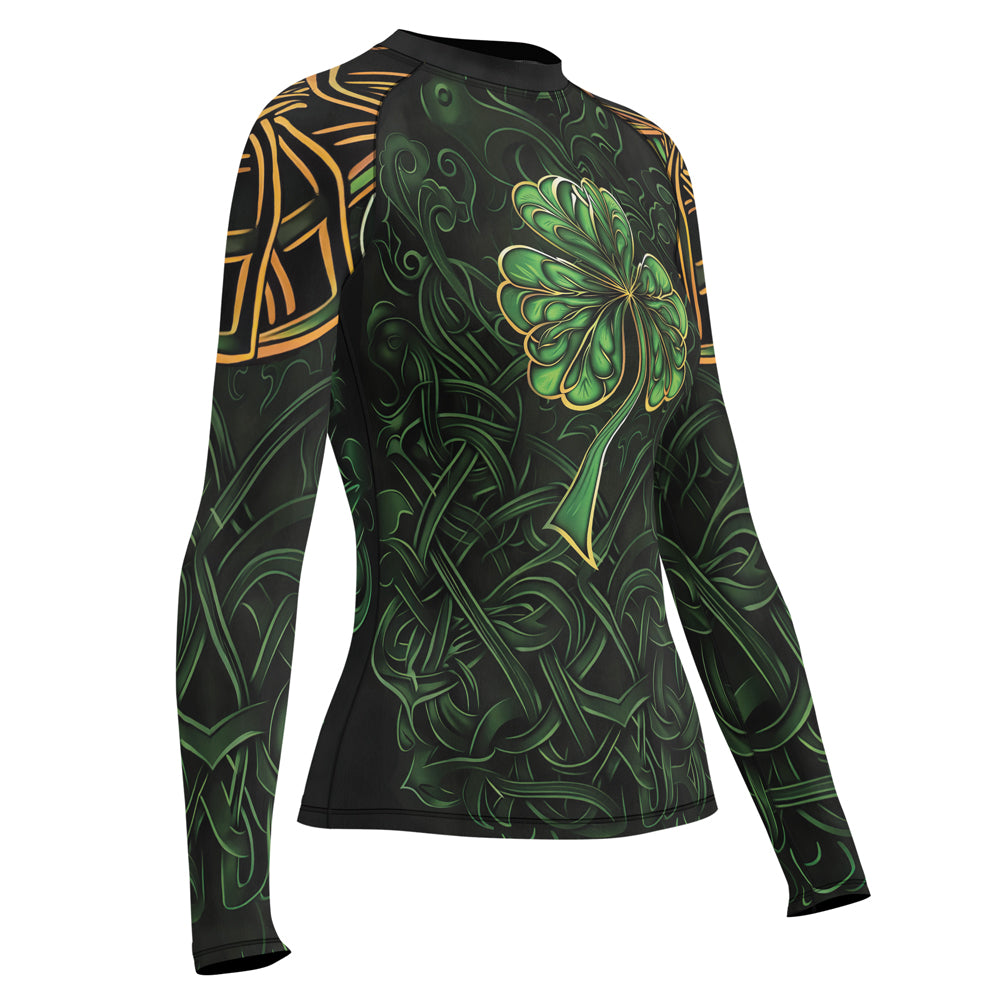 Rashninja Irish Celtic Clover Women's Long Sleeve Rash Guard – St. Patrick's Day Edition
