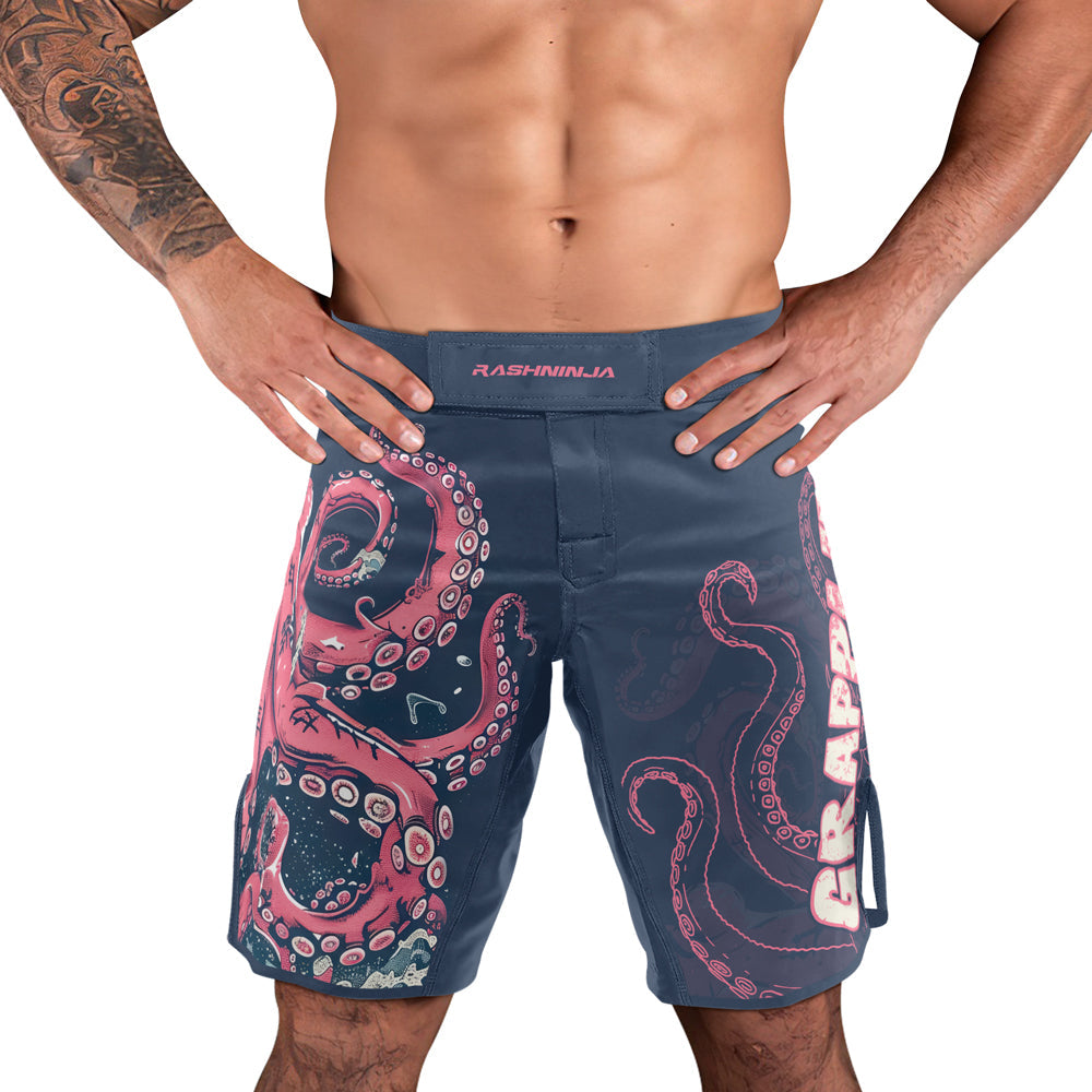 Rashninja Octopus Pink Kraken Men's Fight Shorts
