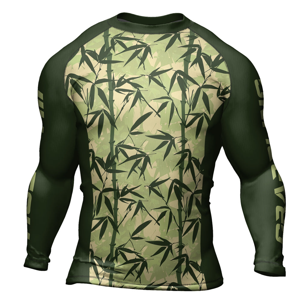 Bamboo Rash Guard Rashninja Camouflage Bamboo Leaf Blend Men's Long Sleeve Rash Guard