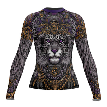 Rashninja Aztec Lion Mandala Women's Long Sleeve Rash Guard