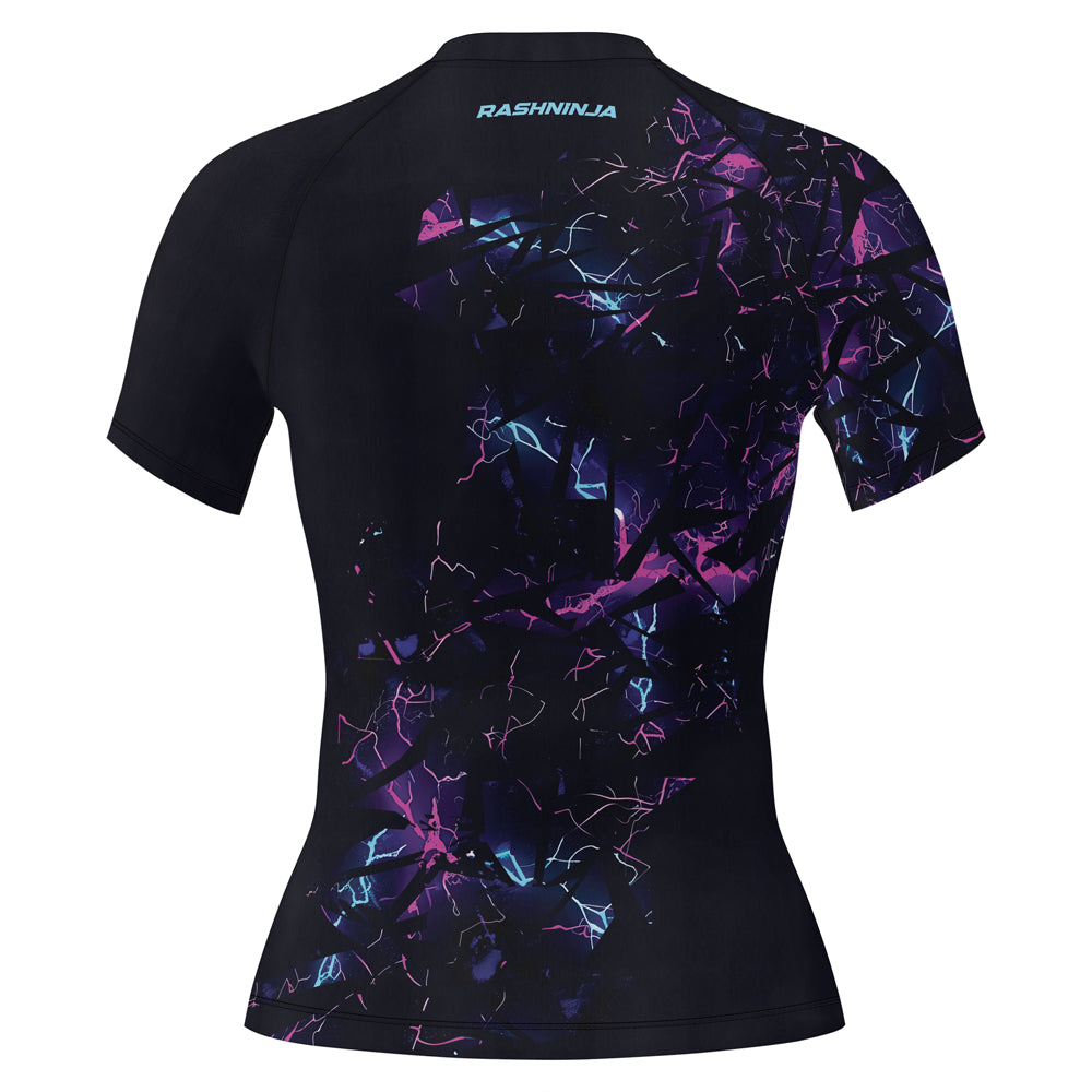 Rashninja Cyber Lightning Women's Short Sleeve Rash Guard