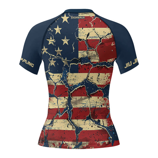 Rashninja Patriot Stars Women's Short Sleeve Rash Guard