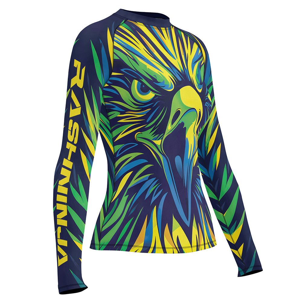 Rashninja Patriot Brazil Flag Women's Long Sleeve Rash Guard