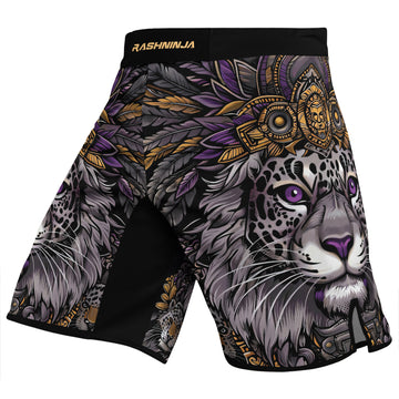 Rashninja Aztec Lion Mandala Men's Fight Shorts