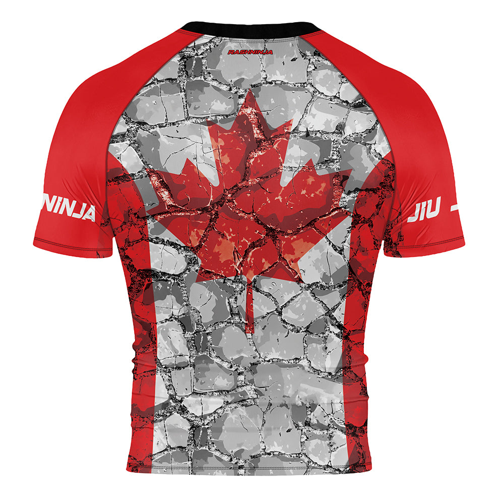 Rashninja Patriot Canada Flag Men's Short Sleeve Rash Guard