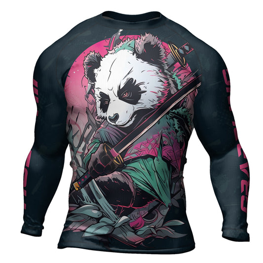 Rashninja Panda Samurai Crest Men's Long Sleeve Rash Guard