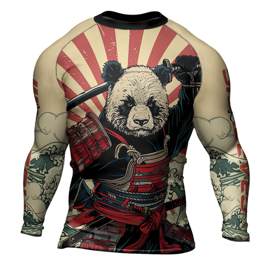 Rashninja Panda Samurai Circle Men's Long Sleeve Rash Guard