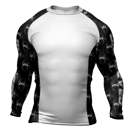Rashninja Ninja Stealth Pattern White Men's Long Sleeve Rash Guard