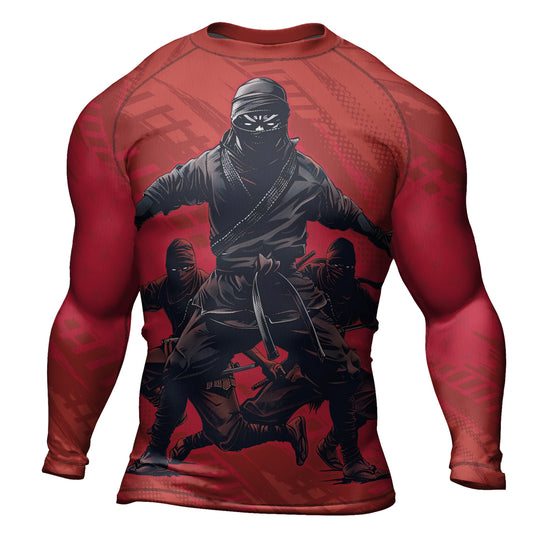 Rashninja Ninja Red Assault Men's Long Sleeve Rash Guard