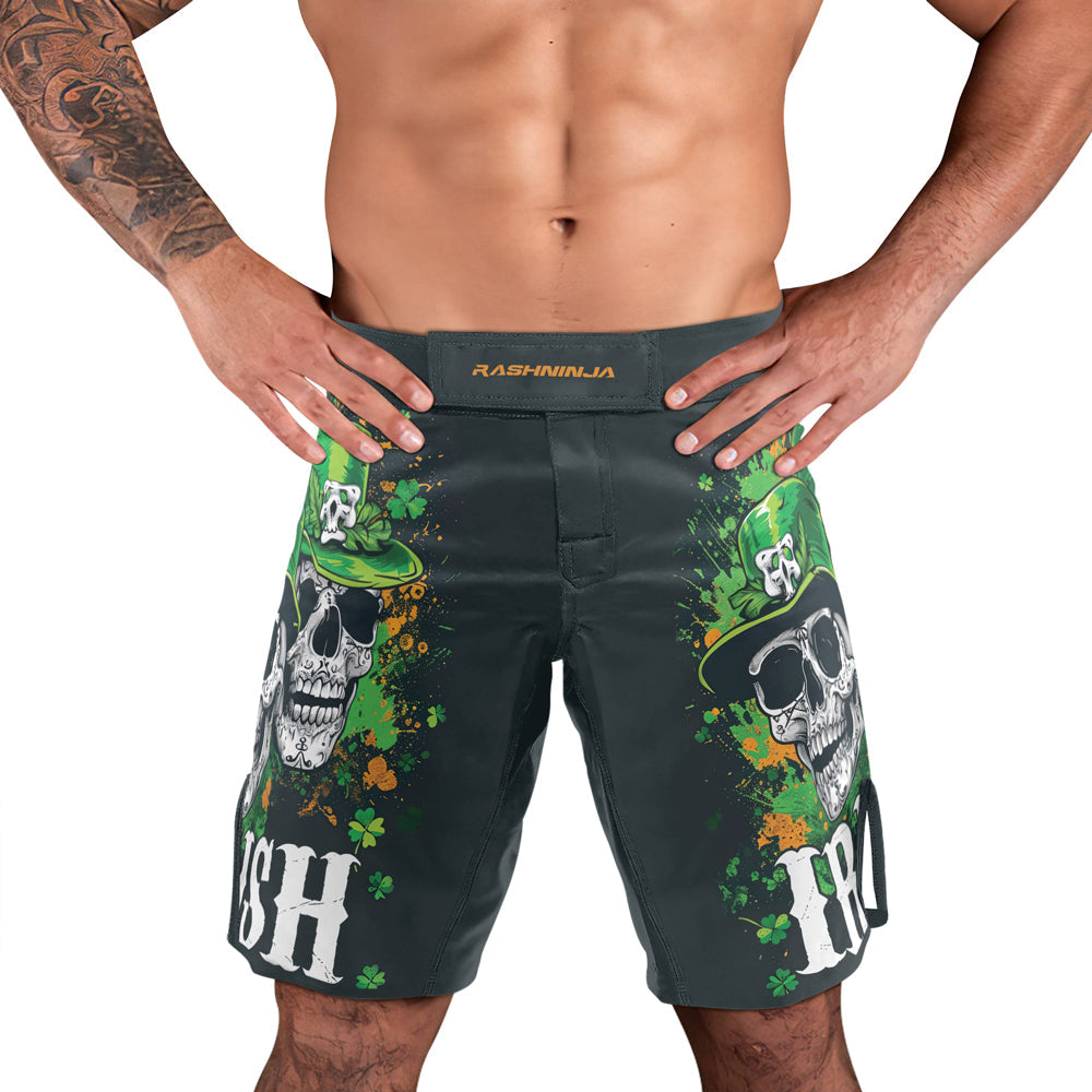 Rashninja Irish Leprechaun Skull Men's Fight Shorts