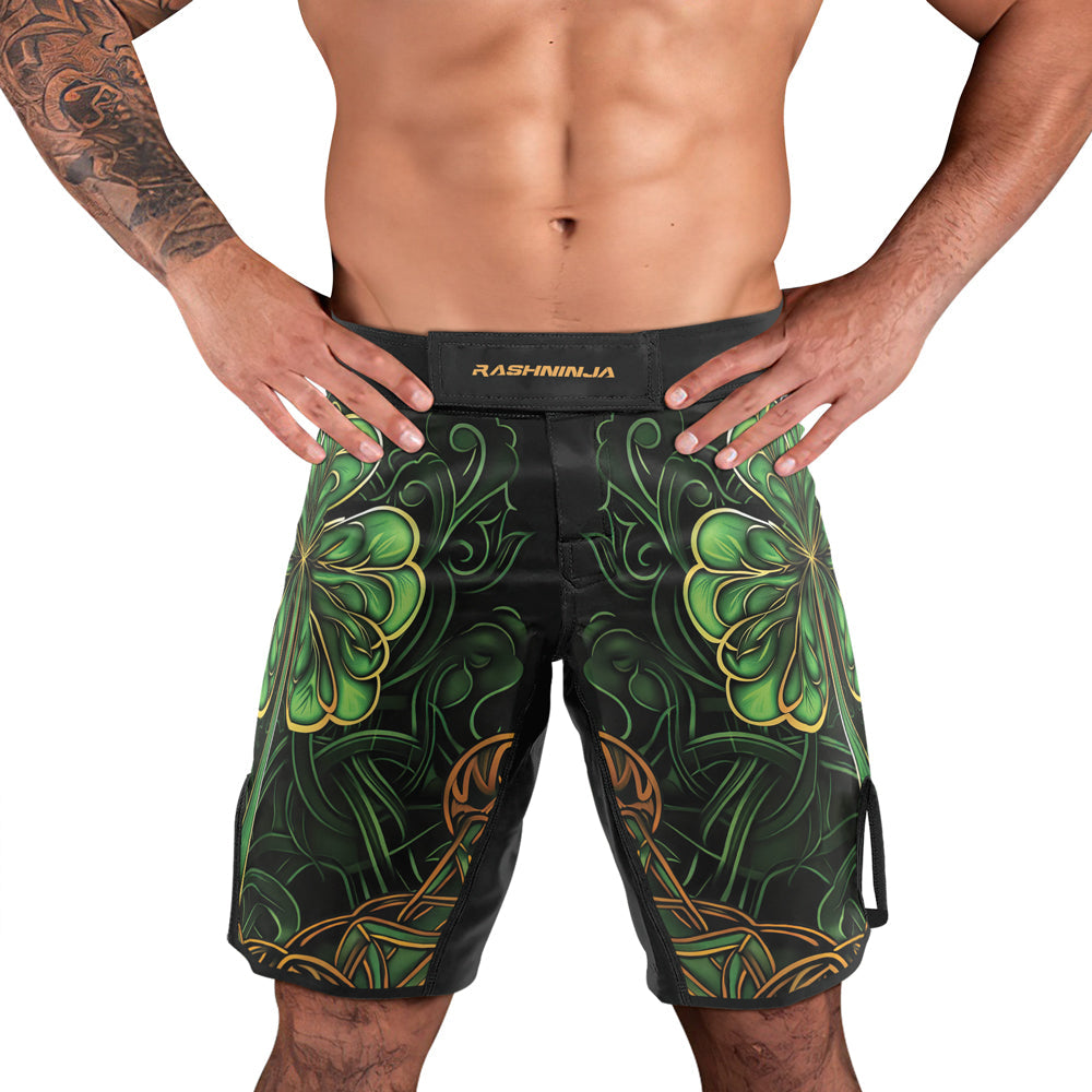 Rashninja Irish Celtic Clover Men's Fight Shorts – St. Patrick's Day Edition
