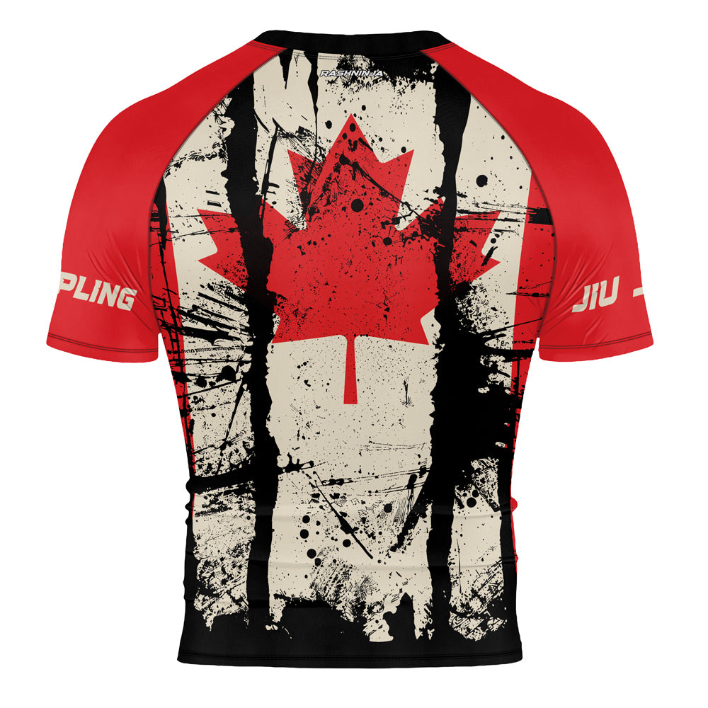 Rashninja Patriot Canada Flag Men's Short Sleeve Rash Guard