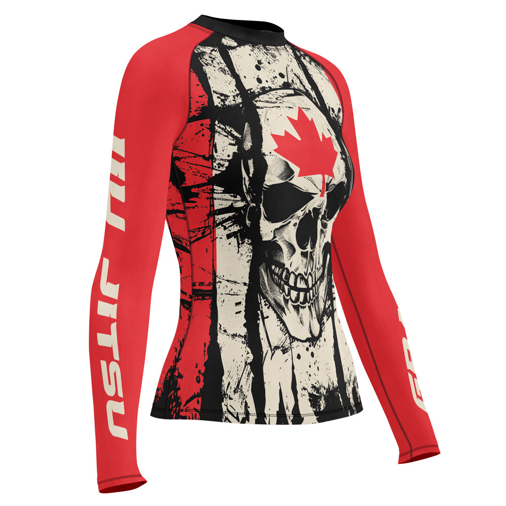 Rashninja Patriot Canada Flag Women's Long Sleeve Rash Guard