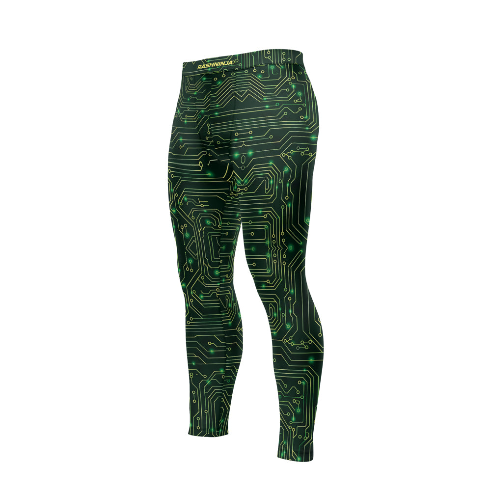 Rashninja Green Cyber Circuit Men's Spats