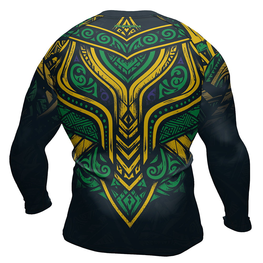 Rashninja Patriot Brazil Flag Men's Long Sleeve Rash Guard