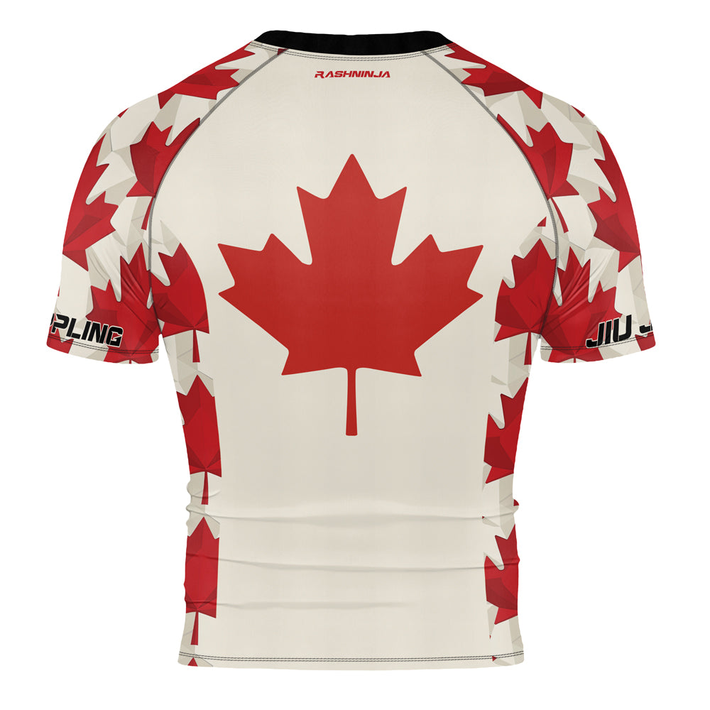 Rashninja Patriot Canada Flag Men's Short Sleeve Rash Guard