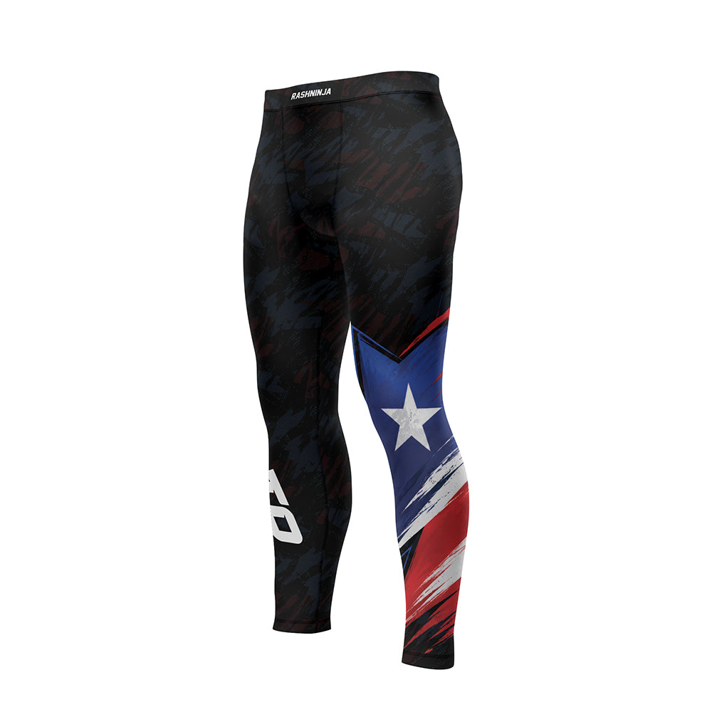 Rashninja Patriot  Puerto Rico Flag Men's Spats