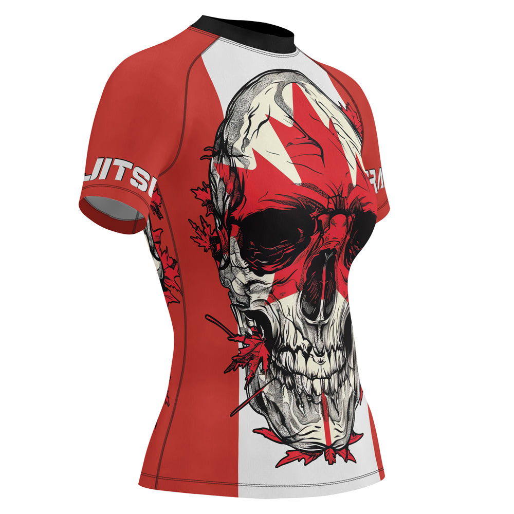 Rashninja Patriot Canada Flag Women's Short Sleeve Rash Guard