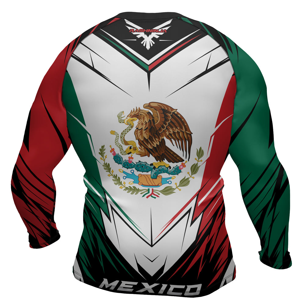 Rashninja Patriot Mexico Flag Men's Long Sleeve Rash Guard