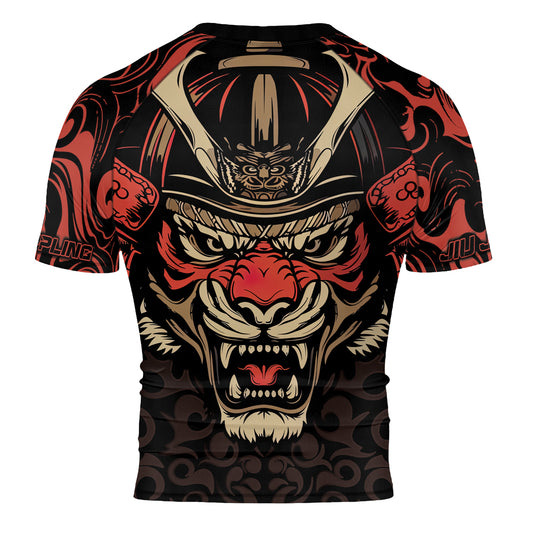 Rashninja Tiger Samurai Men's Short Sleeve Rash Guard