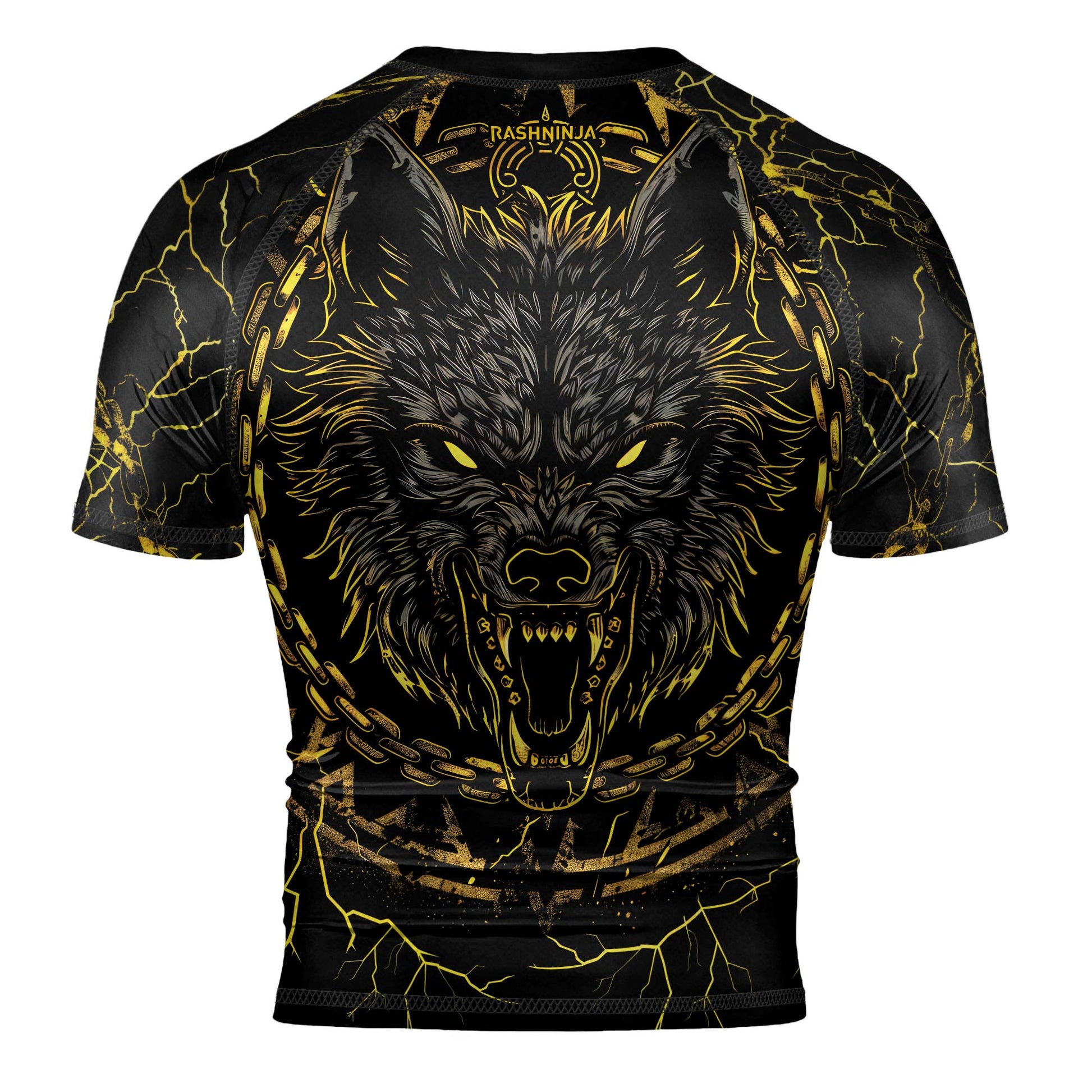 Rashninja Viking Fenrir Wol Men's Short Sleeve Rash Guard