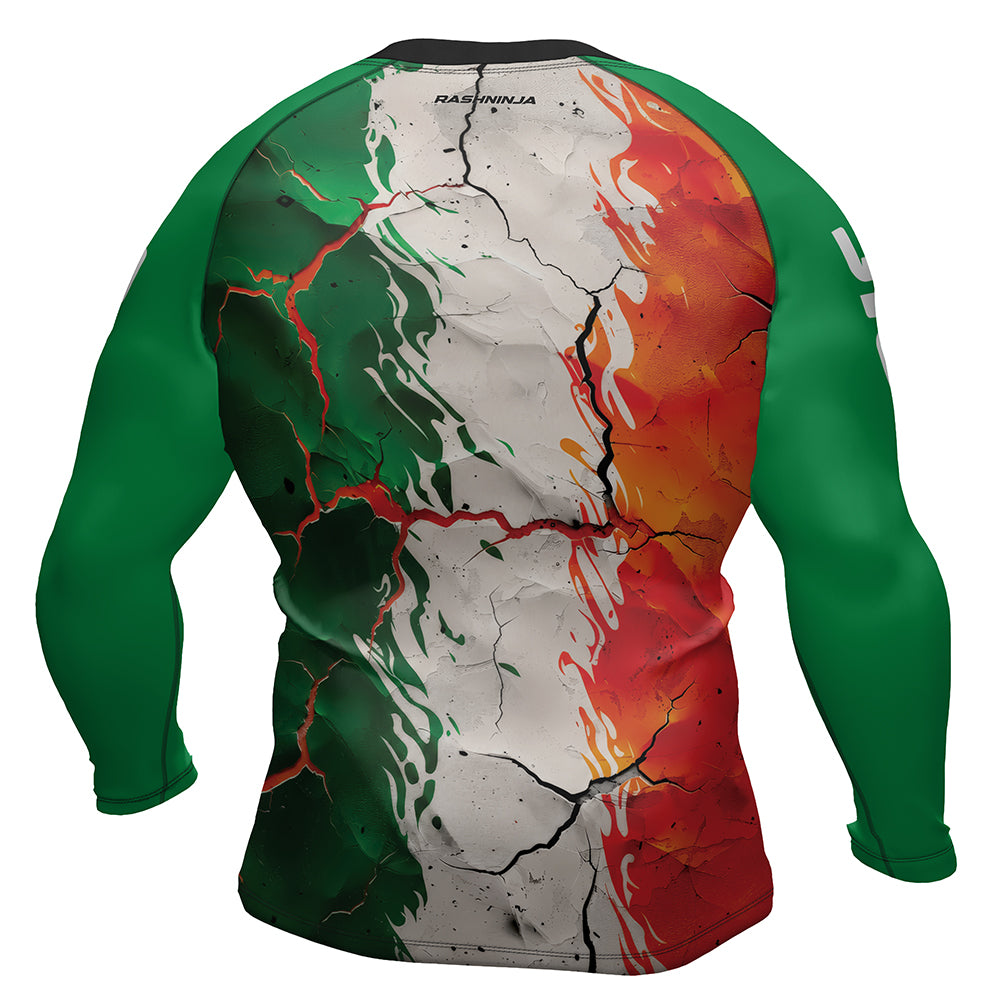 Rashninja Patriot Mexico Flag Men's Long Sleeve Rash Guard