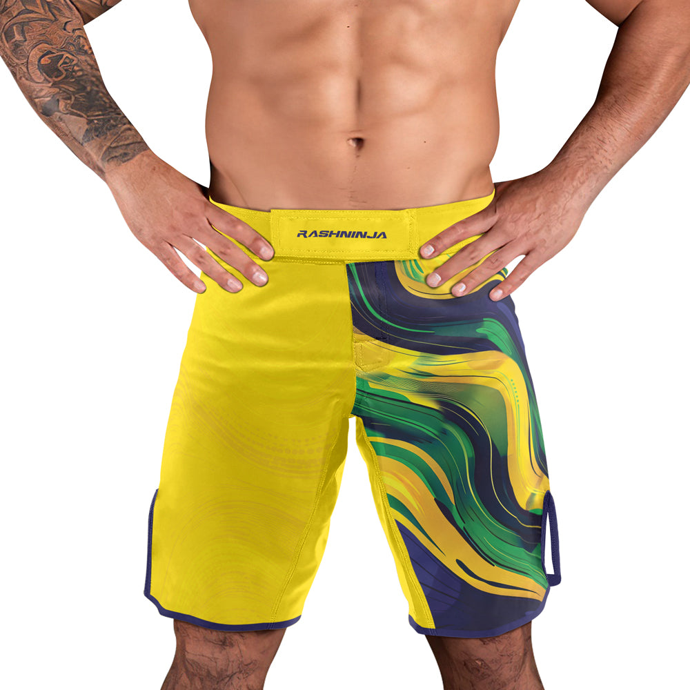 Rashninja Patriot Brazil Flag Men's Fight Shorts