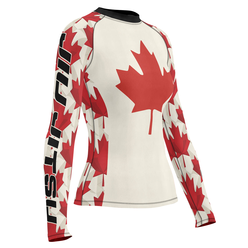 Rashninja Patriot Canada Flag Women's Long Sleeve Rash Guard