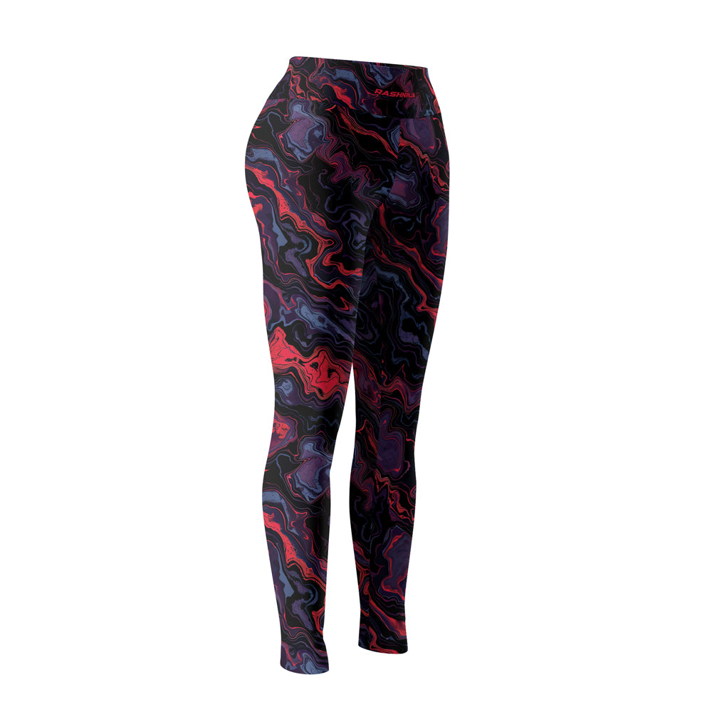 Rashninja Red Cyber Marble Women's Leggings