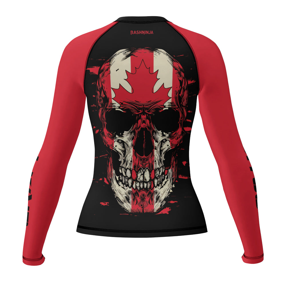 Rashninja Patriot Canada Flag Women's Long Sleeve Rash Guard