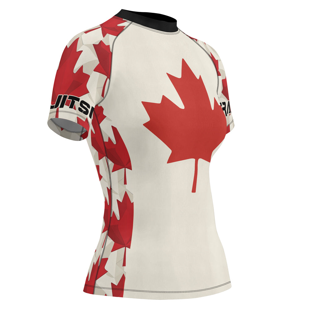Rashninja Patriot Canada Flag Women's Short Sleeve Rash Guard