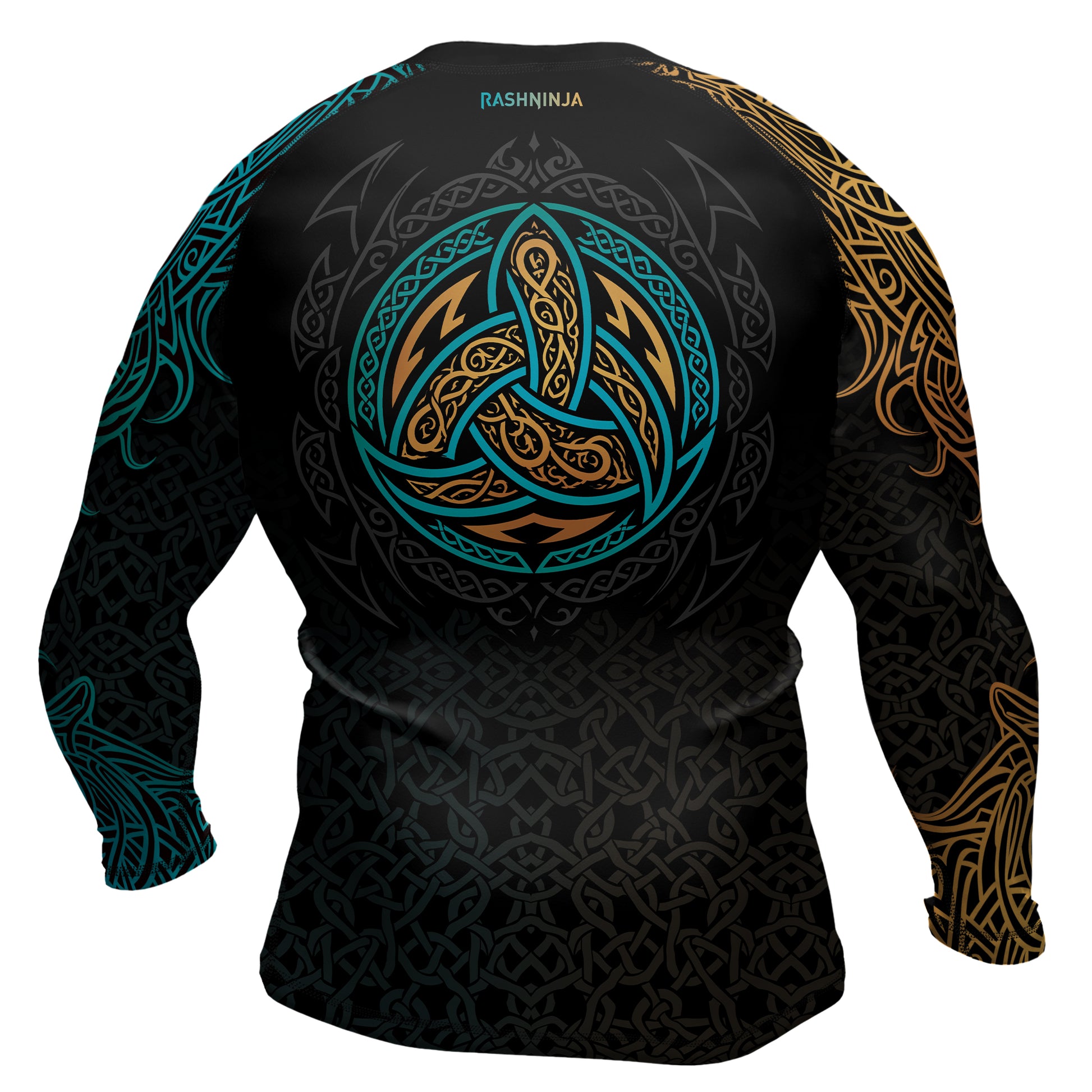 Rashninja Norse Viking Wolf Men's Long Sleeve Rash Guard