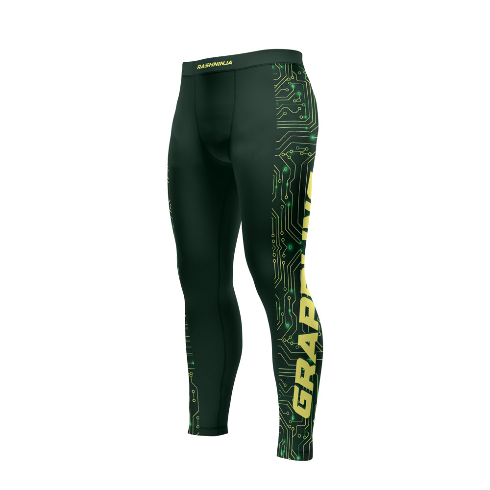 Rashninja Green Cyber Circuit Men's Spats