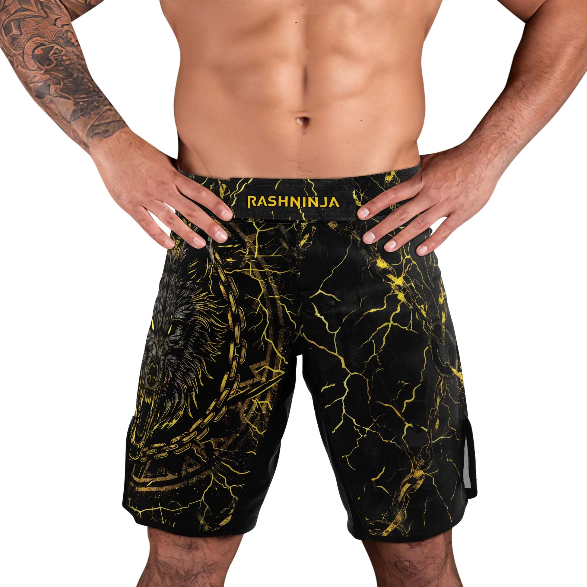 Rashninja Viking Fenrir Wol Men's Fight Shorts