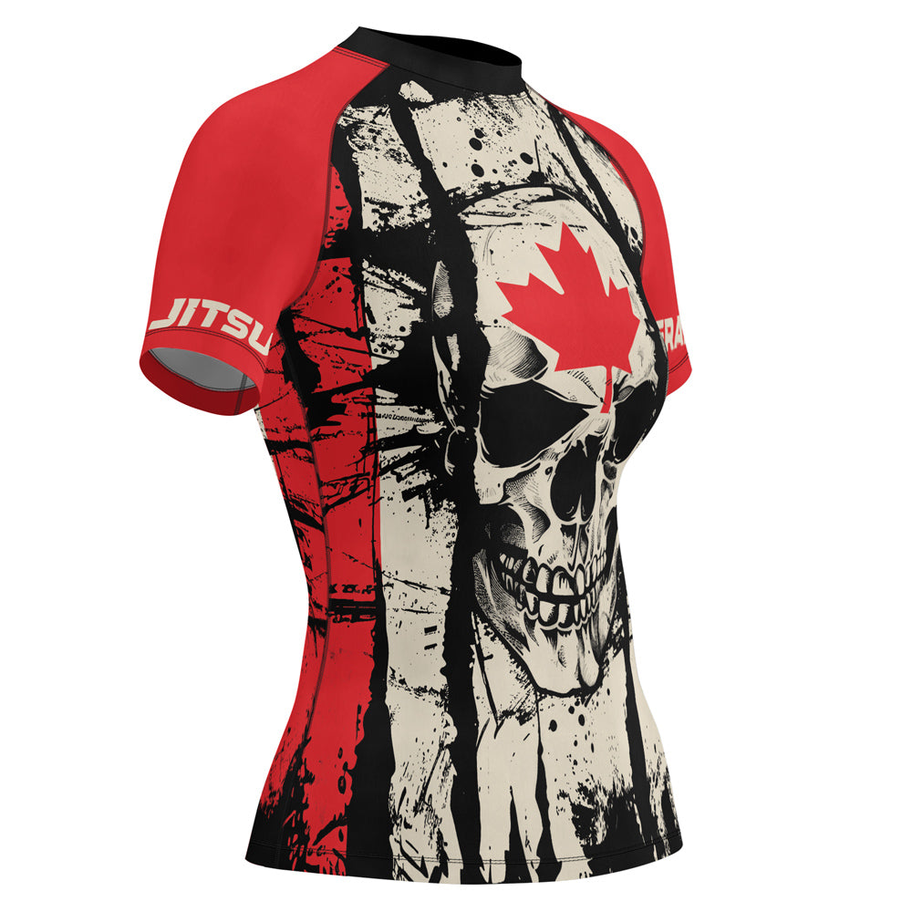 Rashninja Patriot Canada Flag Women's Short Sleeve Rash Guard