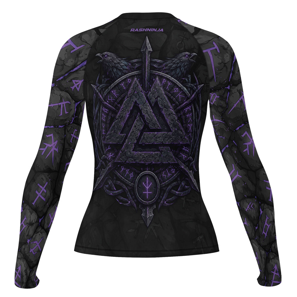 Rashninja Viking Raven Vegvisir Women's Long Sleeve Rash Guard
