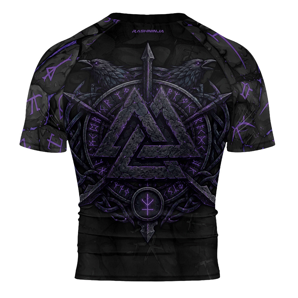 Rashninja Viking Raven Vegvisir Men's Short Sleeve Rash Guard
