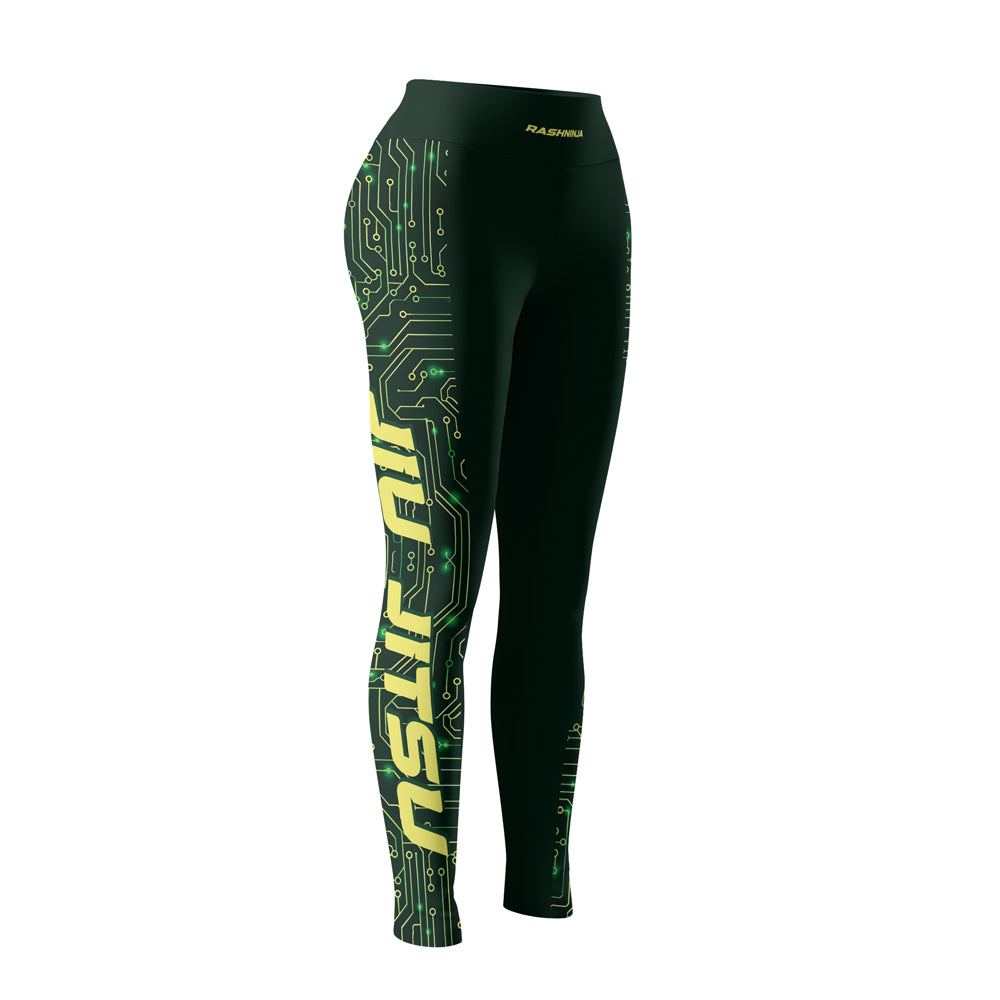 Rashninja Green Cyber Circuit Women's Leggings