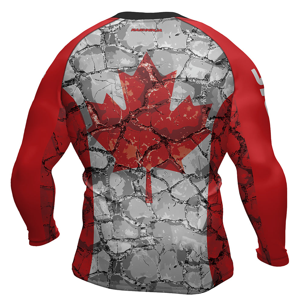 Rashninja Patriot Canada Flag Men's Long Sleeve Rash Guard