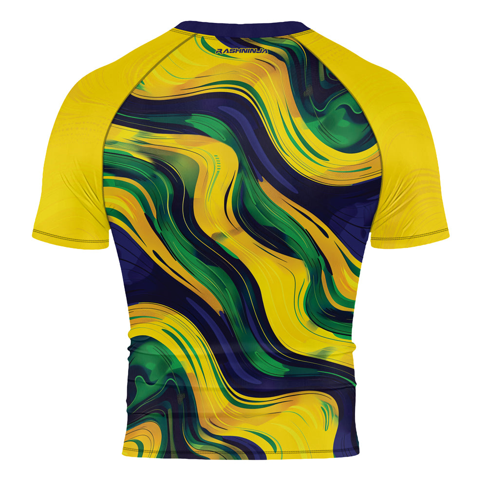 Rashninja Patriot Mexico Flag Men's Short Sleeve Rash Guard