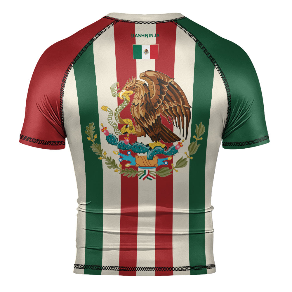 Rashninja Patriot Mexico Flag Men's Short Sleeve Rash Guard