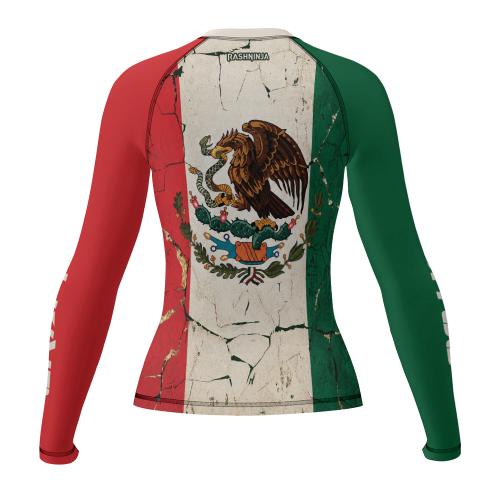 Rashninja Patriot Mexico Flag Women's Long Sleeve Rash Guard