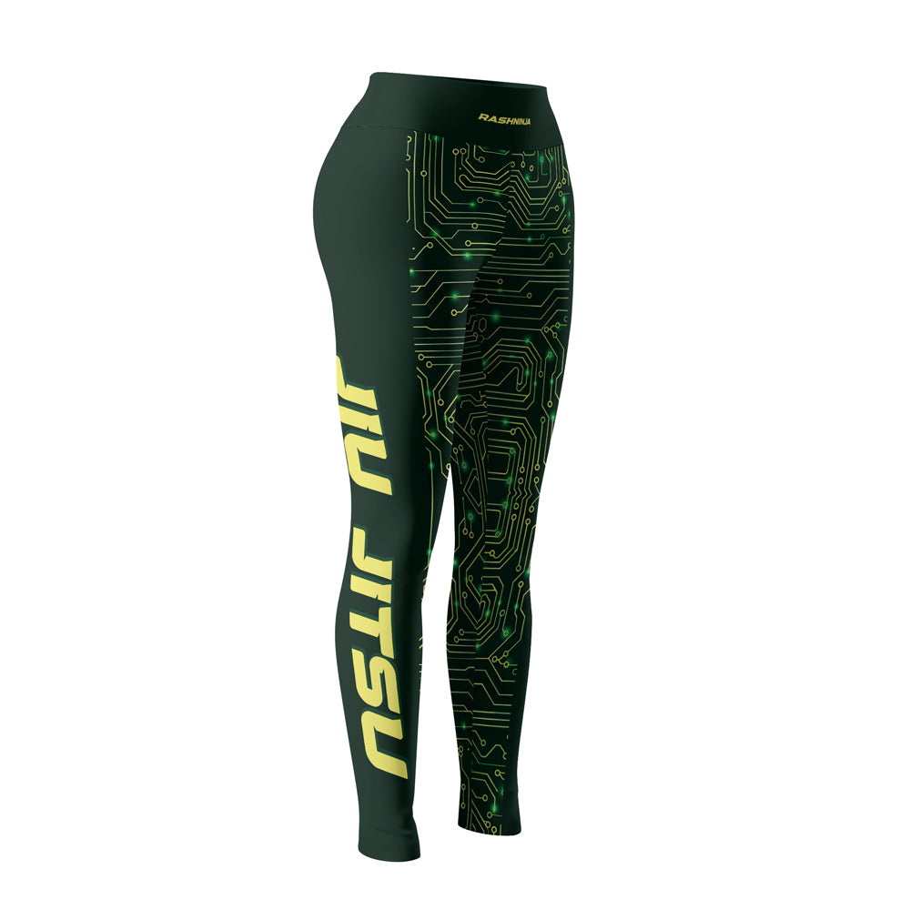 Rashninja Green Cyber Circuit Women's Leggings