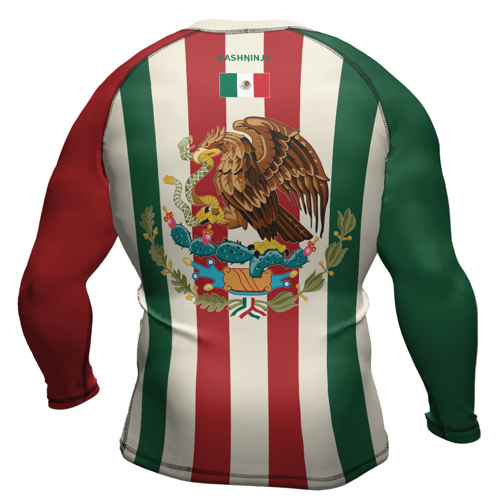 Rashninja Patriot Mexico Flag Men's Long Sleeve Rash Guard