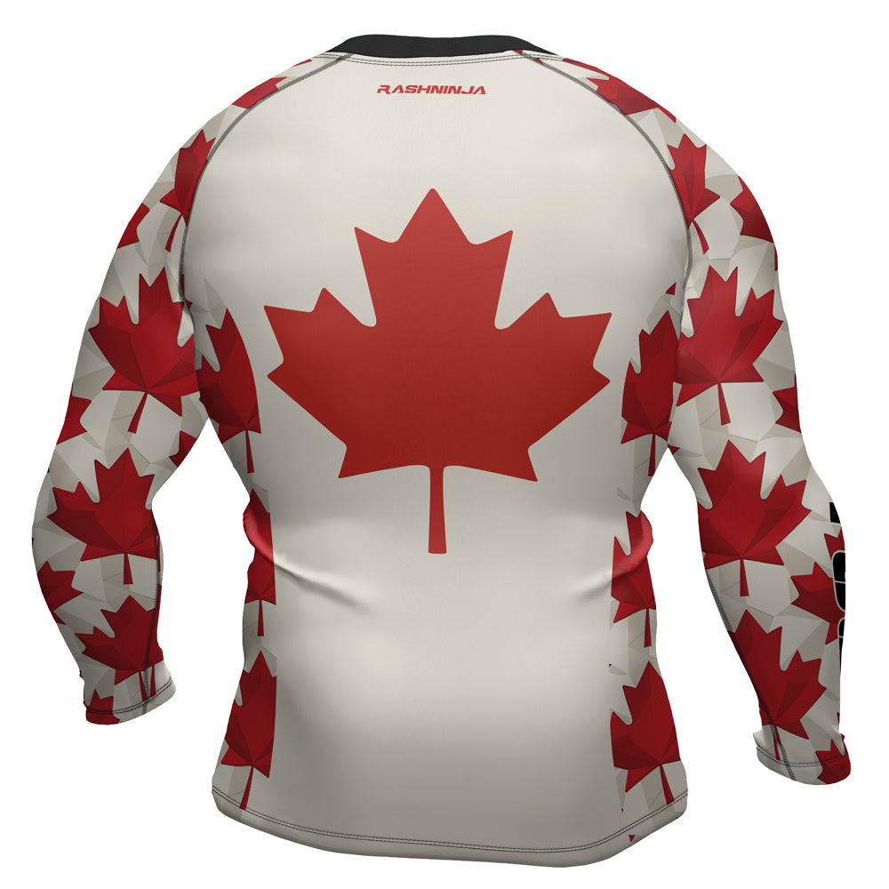 Rashninja Patriot Canada Flag Men's Long Sleeve Rash Guard