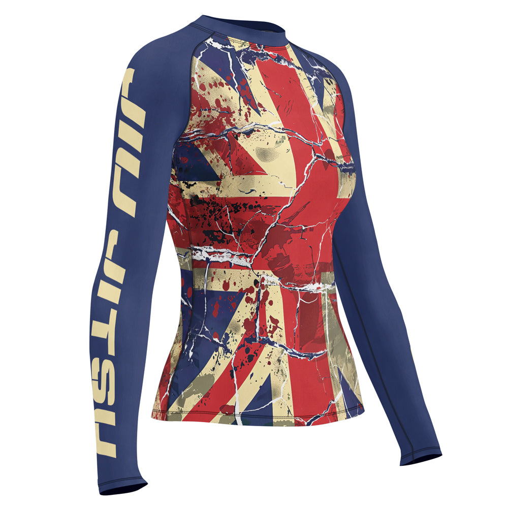 Rashninja Patriot United Kingdom Flag Women's Long Sleeve Rash Guard