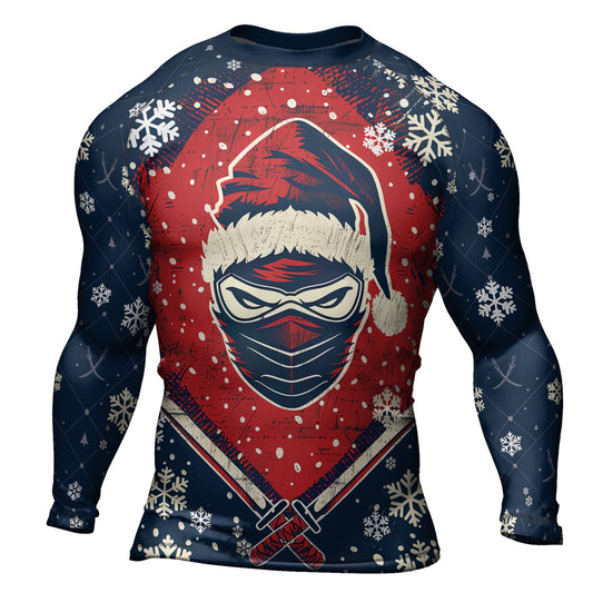 Rashninja Christmas Ninja Santa Men's Long Sleeve Rash Guard