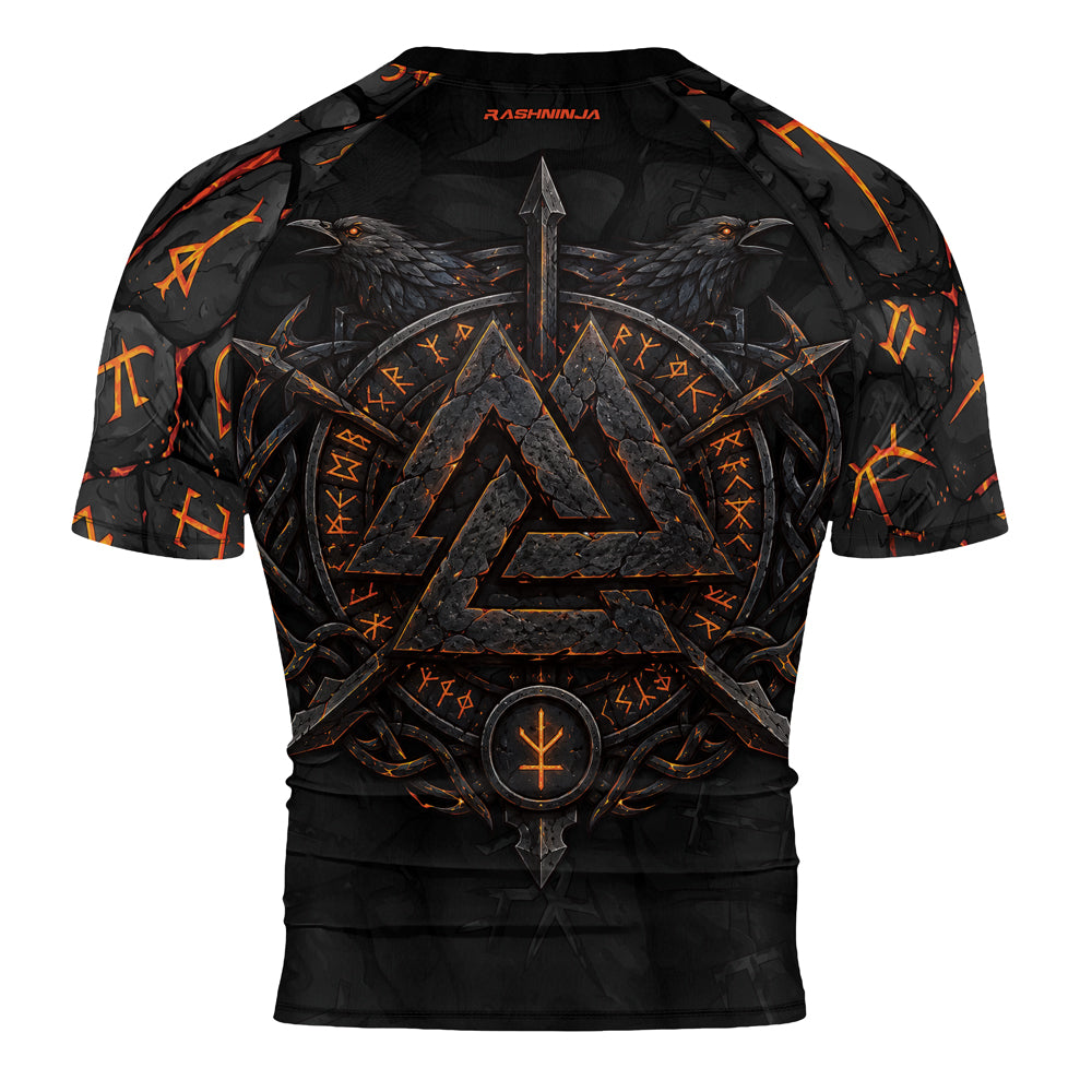 Rashninja Viking Raven Vegvisir Men's Short Sleeve Rash Guard