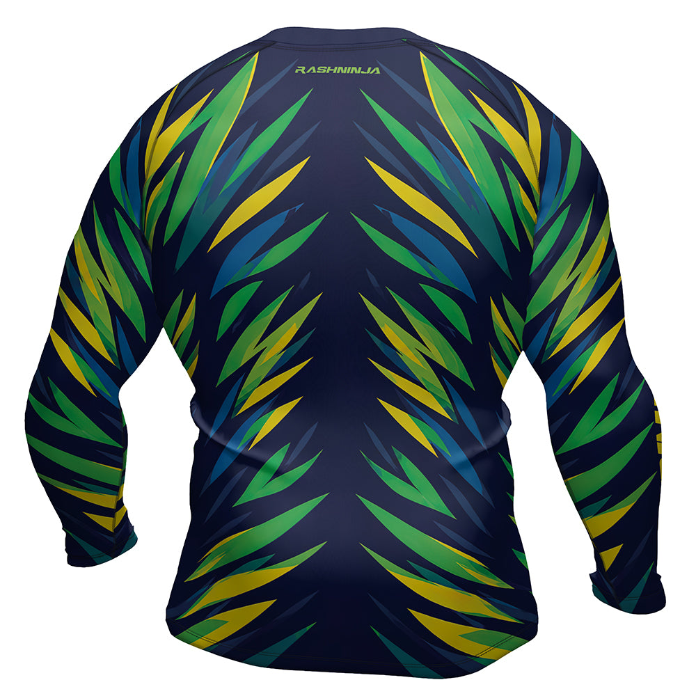 Rashninja Patriot Brazil Flag Men's Long Sleeve Rash Guard